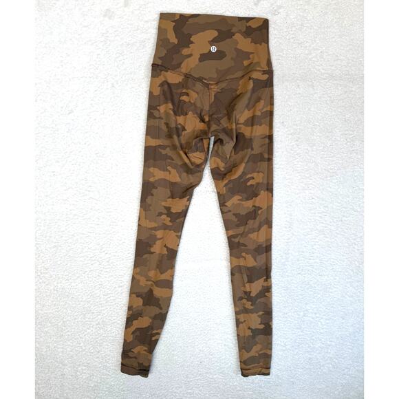 Lululemon Align Tight Leggings Brown Tan Camo Pattern 28" Womens 2 - Picture 2 of 5